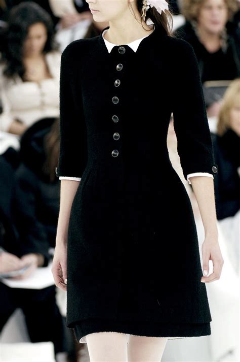 black dress chanel|chanel black dress white collar.